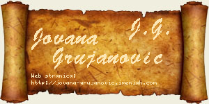 Jovana Grujanović vizit kartica